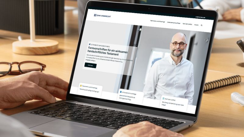 Webdesign und Webentwicklung für DHK-Erbrecht