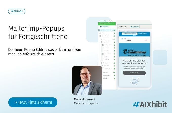 Mailchimp Schulung Popups